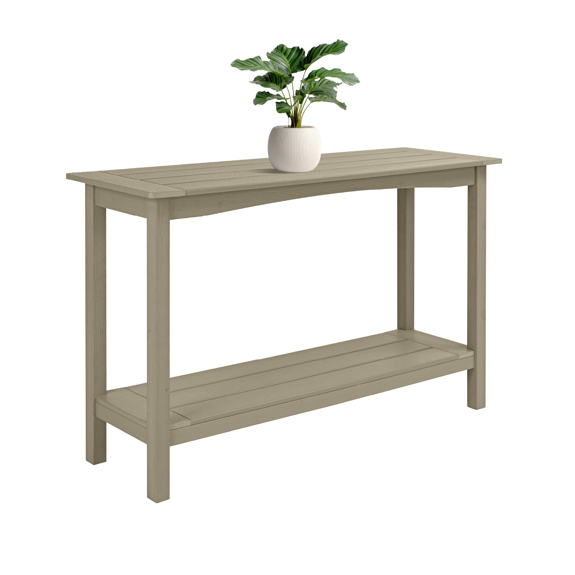 AwayHome 48" HIPS Outdoor Console Table for All-Weather,2-Shelf Side Table for Patio