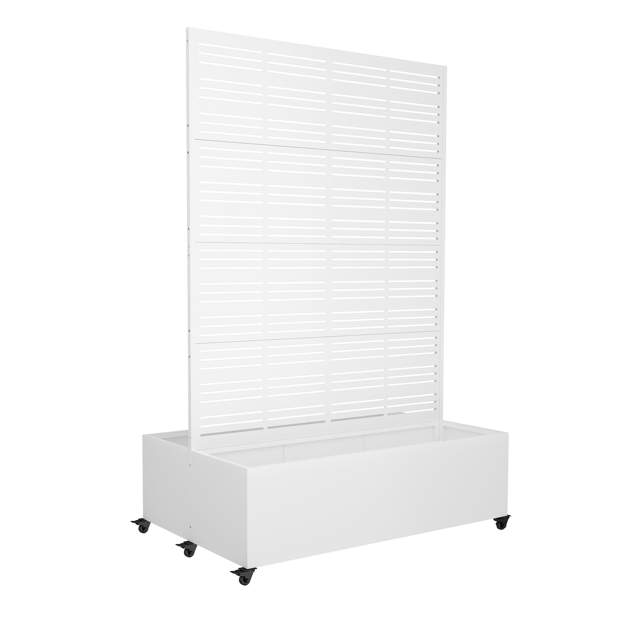 AwayHome 72"Hx47"W Metal Planter Box with Trellis Louvered Dual-Box Privacy