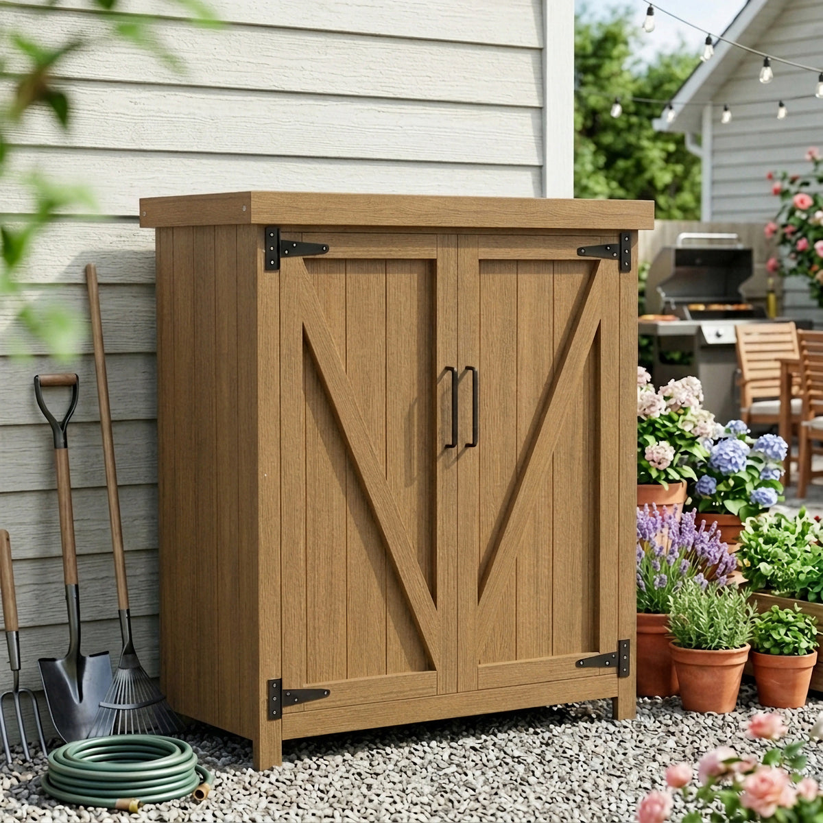 AwayHome Weatherproof HIPS Garage Cabinet with 1 Adjustable Shelf