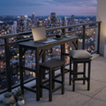 AwayHome Outdoor HIPS Patio Bar Set，All Weather Balcony Poolside Furniture