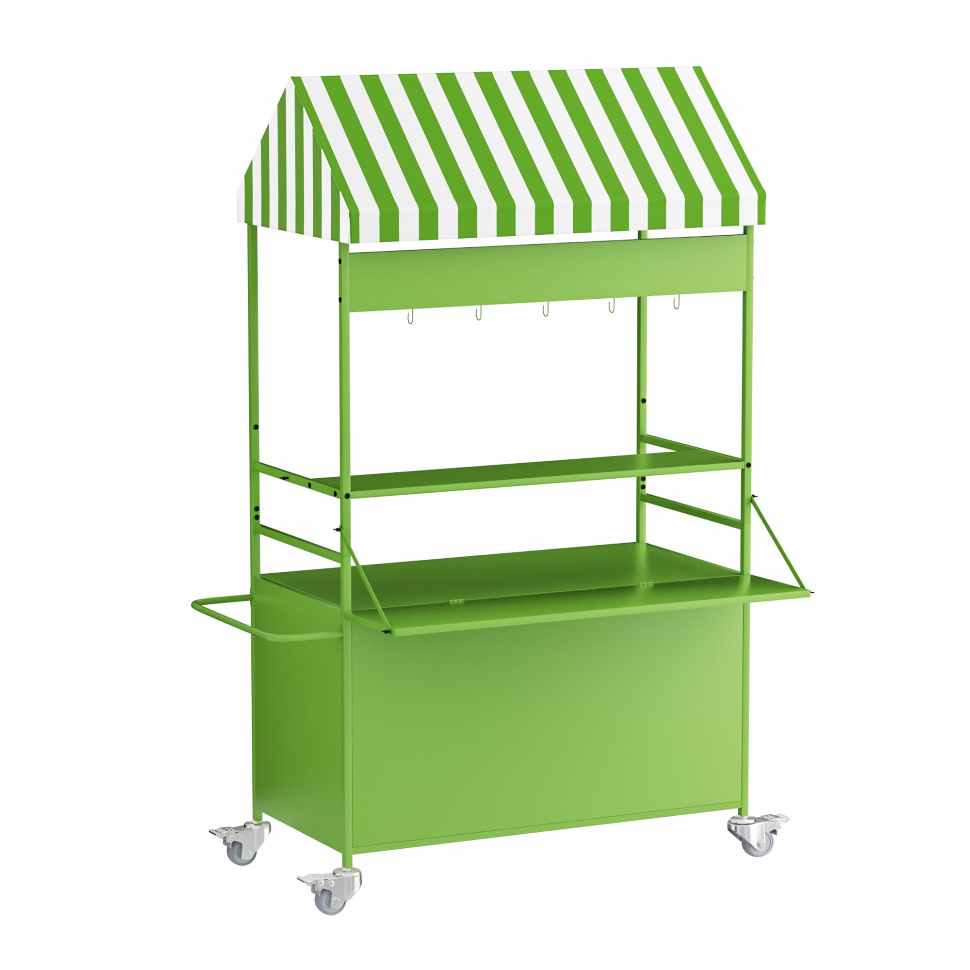 AwayHome Mobile Vendor Cart with Canopy, Rolling Food Display Stand for Events & Markets